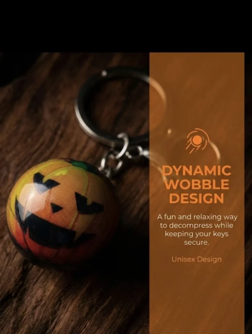 Jack O'Lantern Pumpkin Wobble Design Bag Charm/keychain NEW